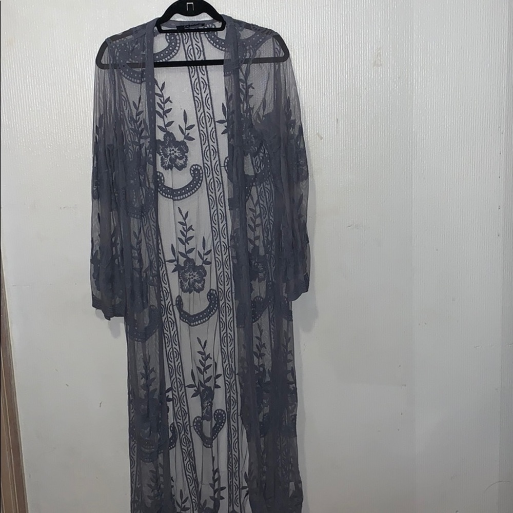 Blue lace duster